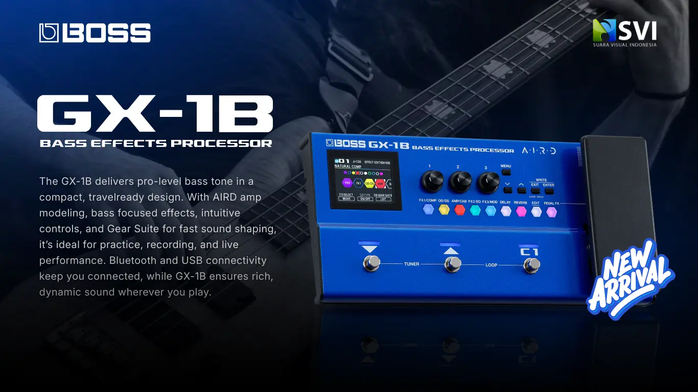 BOSS GX-1B untuk Bass: Multi Effect Canggih, Ringkas dan Affordable yang Dirancang Khusus untuk Karakter Bass
