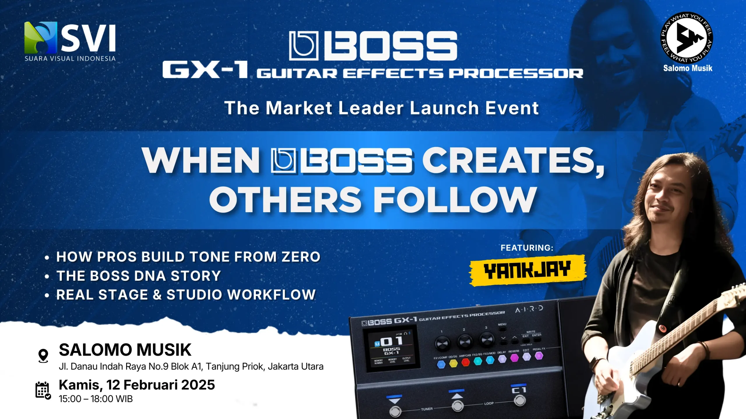 Launch Event Boss GX-1 2026 Jadi Sorotan Gitaris Indonesia, Ini Alasan GX-1 Ramai Dibicarakan